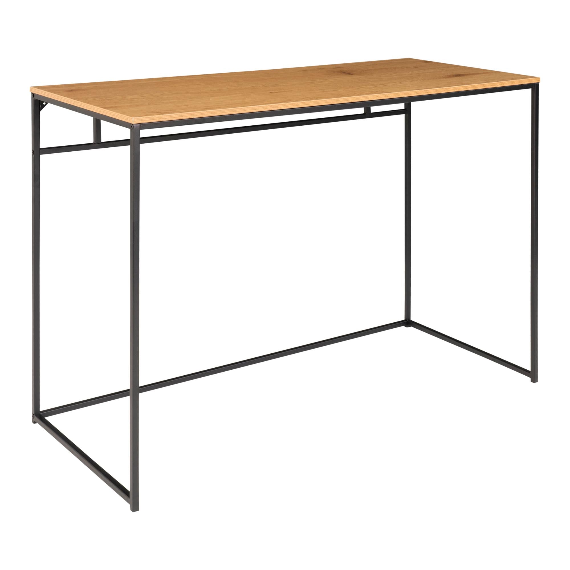 Vita Desk - Bureau, eikenlook met zwart frame 100x45x75 cm