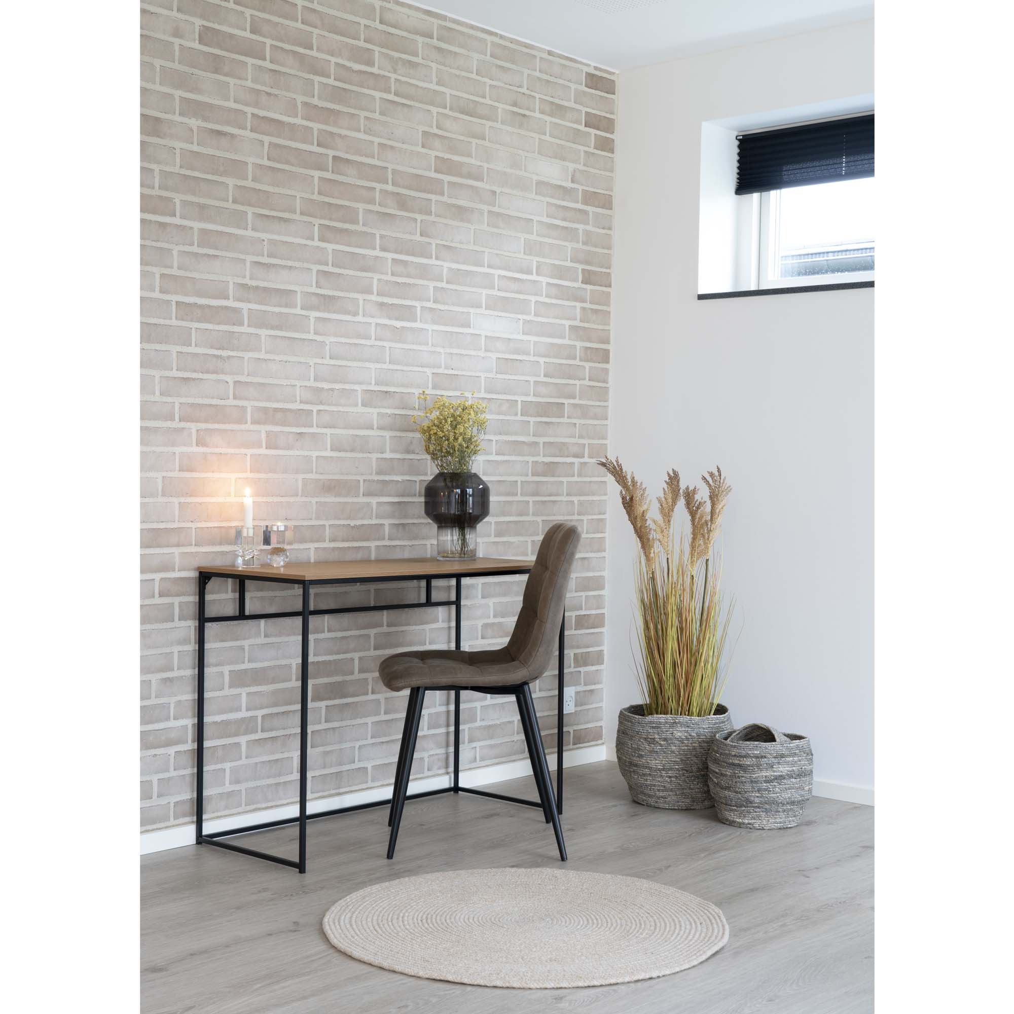 Vita Desk - Bureau, eikenlook met zwart frame 100x45x75 cm