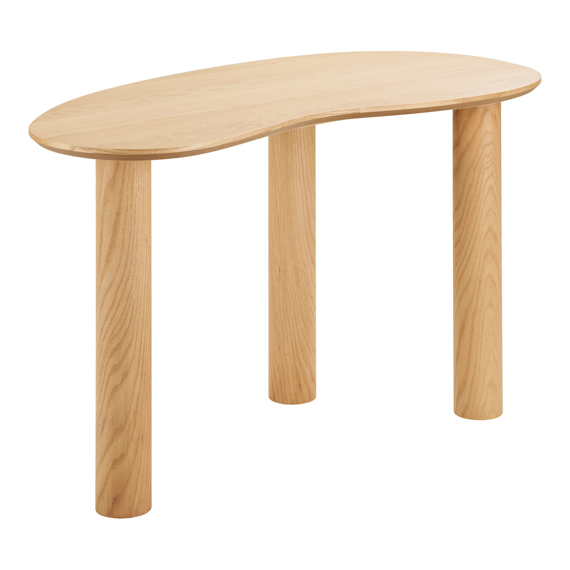 Livigno Desk - Bureau, eik/eikenfineer, organische vorm, naturel 60x120x75 cm