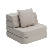 by KlipKlap 3-delige opvouwbare eenpersoonsbank - zacht - beige - 75x36x