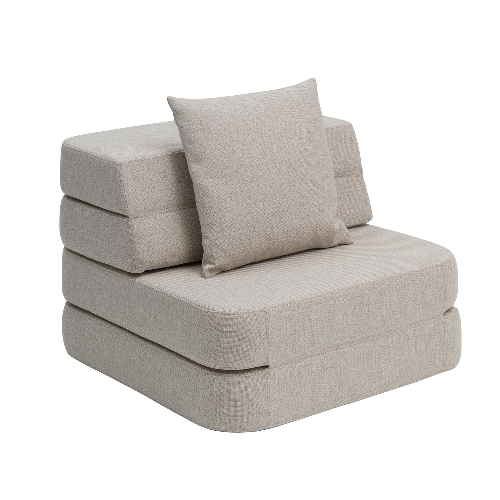 by KlipKlap 3-voudig opvouwbare eenpersoonsbank - beige - 75x36x