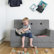 by KlipKlap kinderbank - grijs - 102x64x40