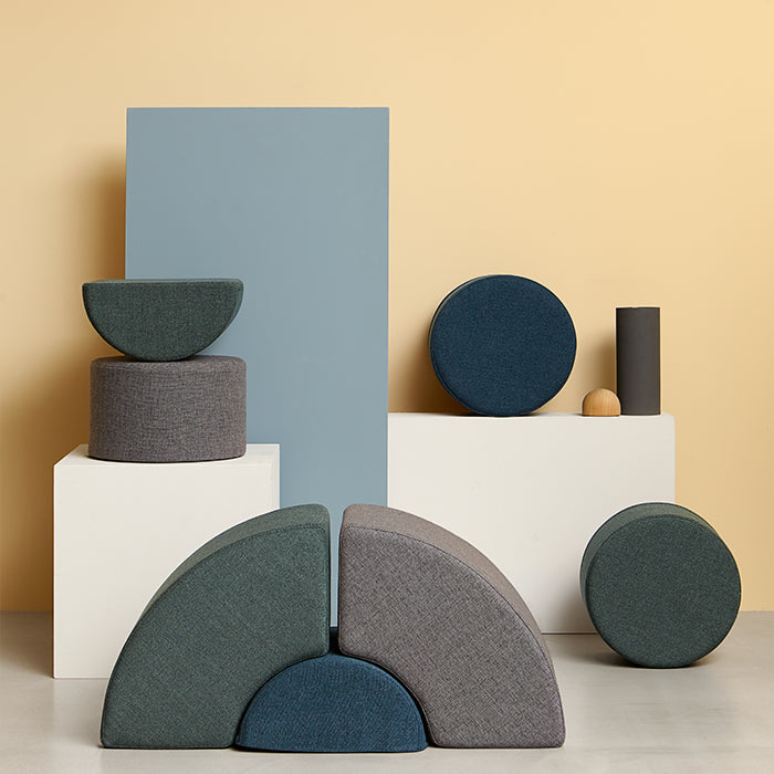 by KlipKlap Halve cirkel - blauw - 34x37x18