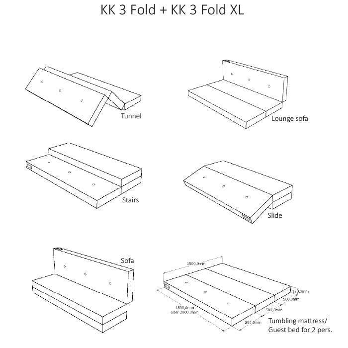 by KlipKlap 3 Fold XL - grijs - 200x36x50