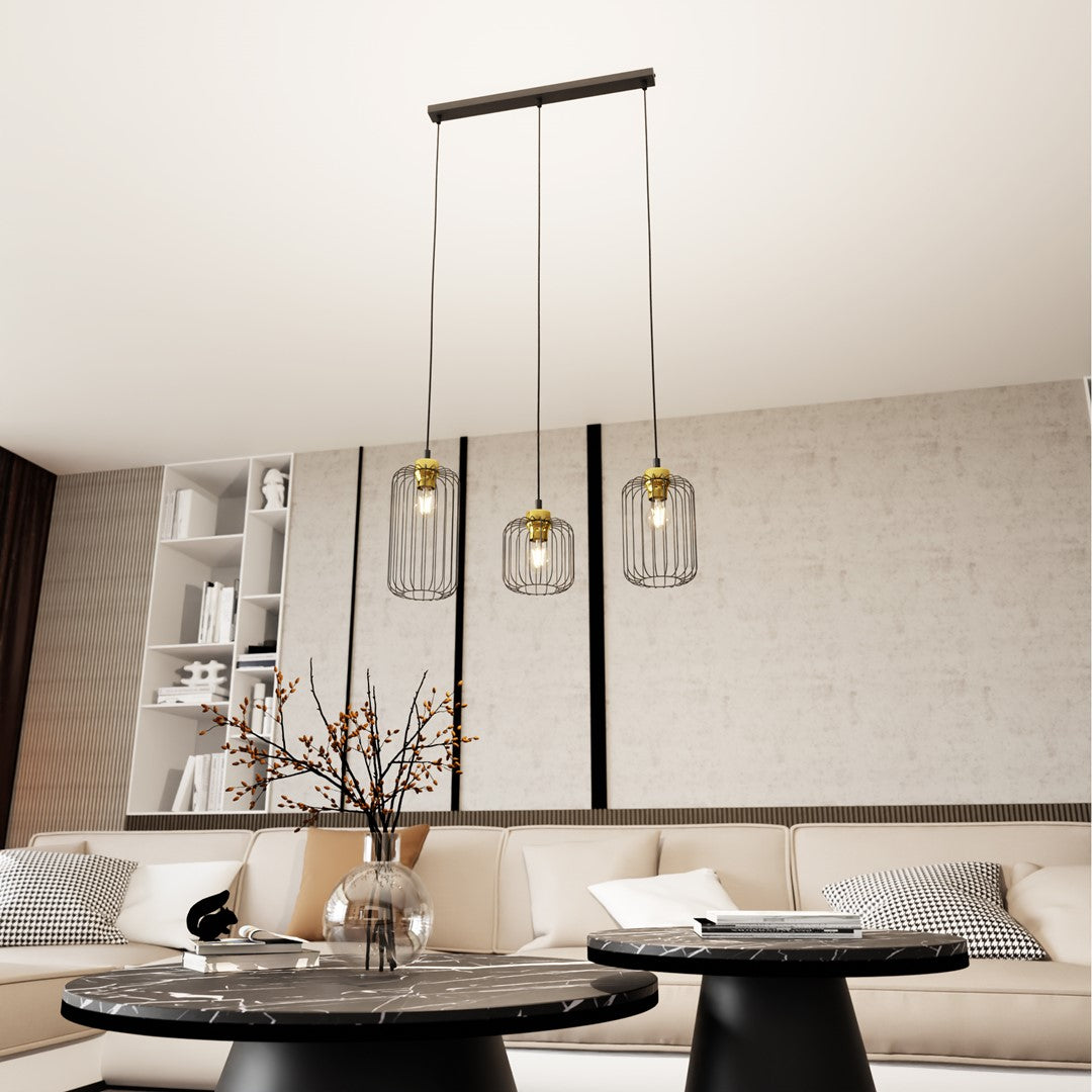Hanglamp - VANDER 3 BL GOUD
