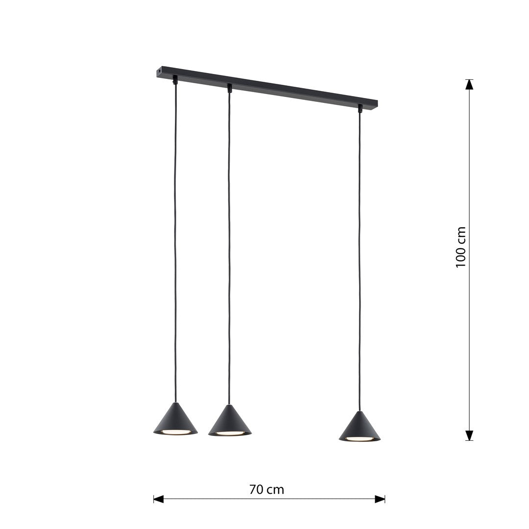 Hanglamp - ELIT 3 ZWART
