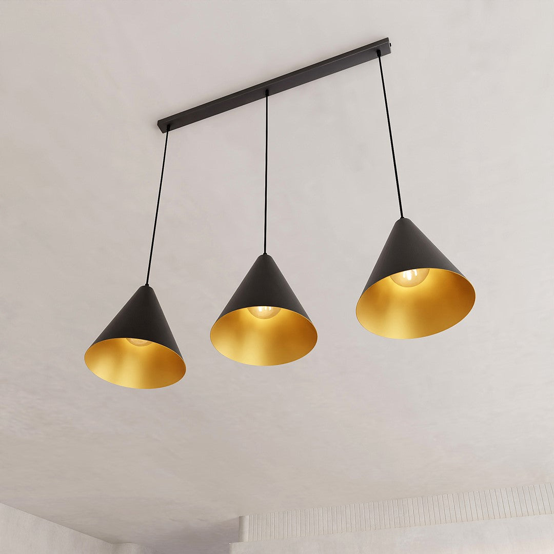 Hanglamp - REBEL 3 ZWART/GOUD