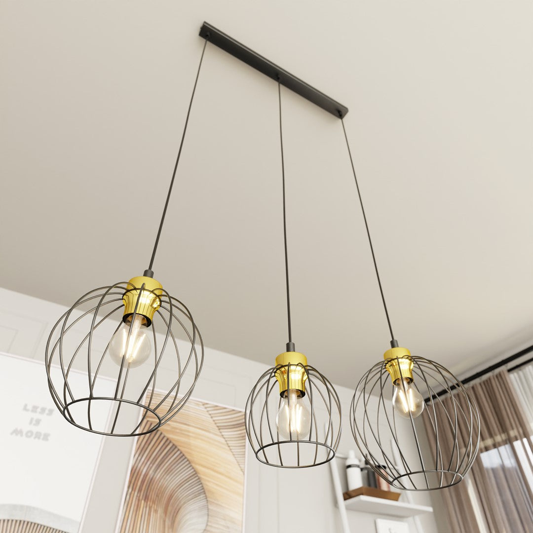 Hanglamp - NANDO 3 BL GOUD