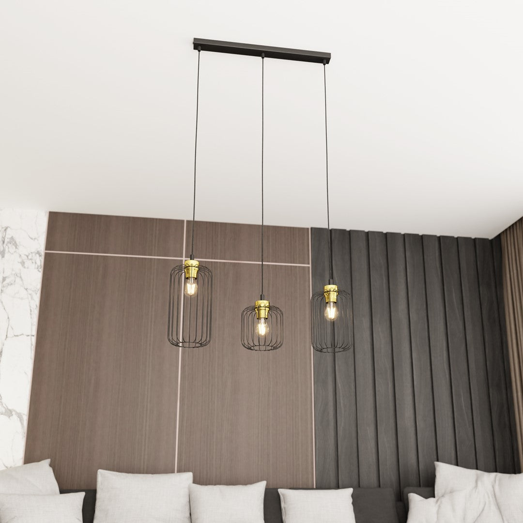 Hanglamp - VANDER 3 BL GOUD