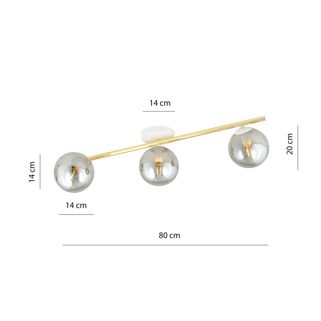 Plafondlamp - SPLENDI 3 WIT GRAFIET