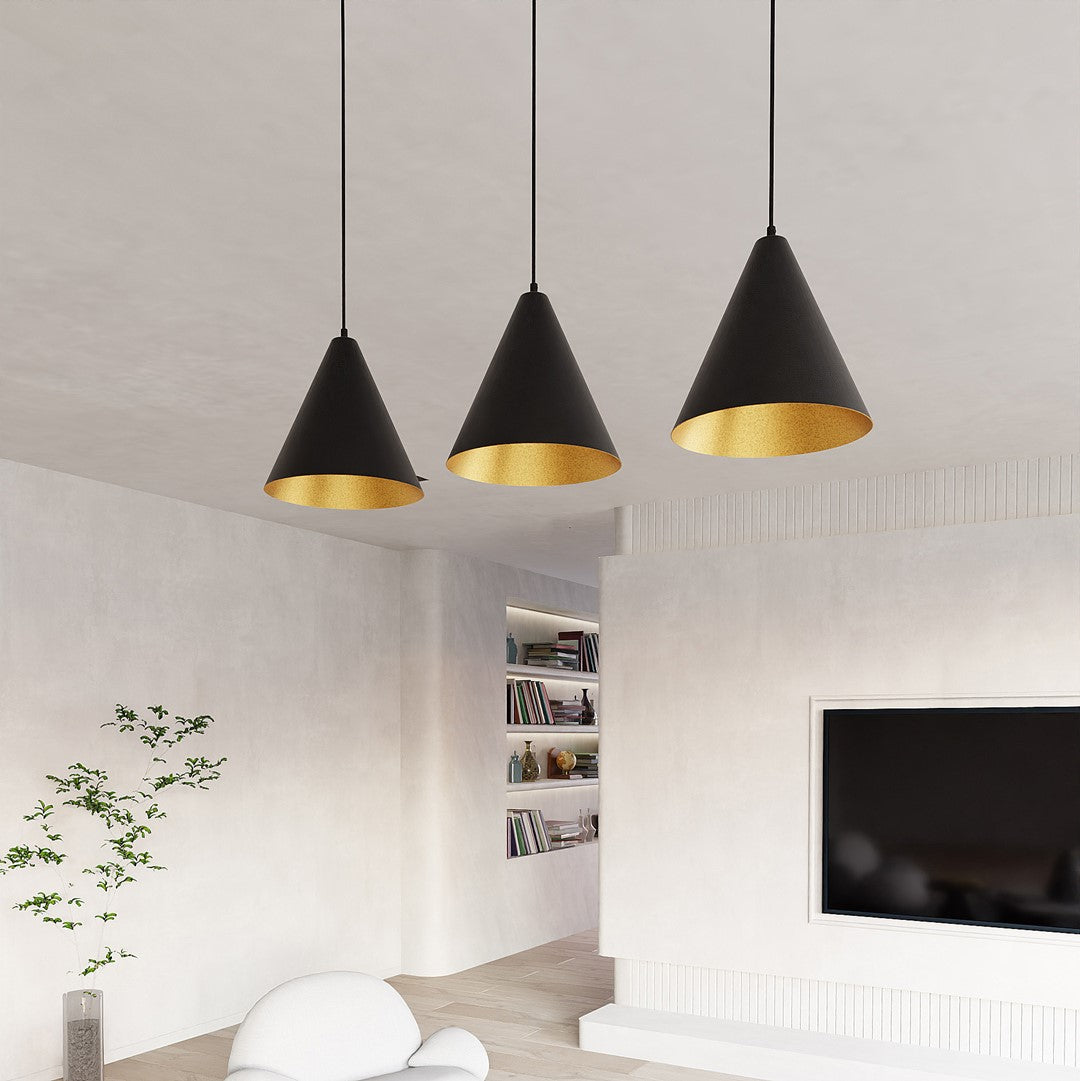 Hanglamp - REBEL 3 ZWART/GOUD