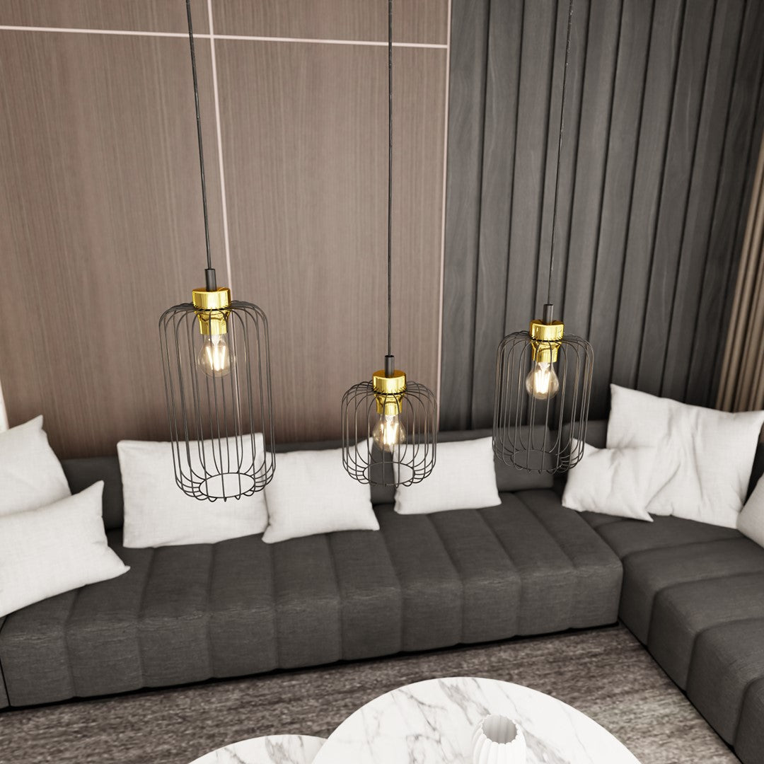 Hanglamp - VANDER 3 BL GOUD