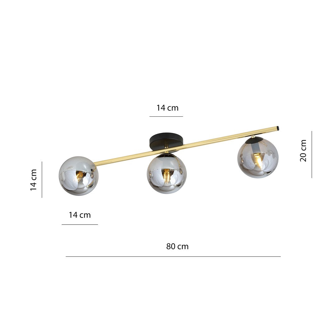 Plafondlamp - SPLENDI 3 BL GRAFIET