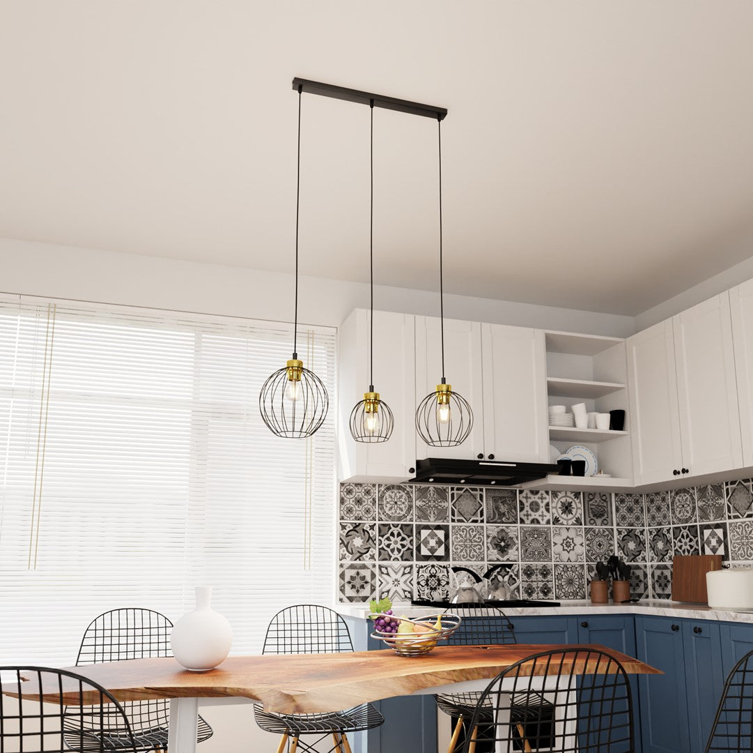 Hanglamp - NANDO 3 BL GOUD