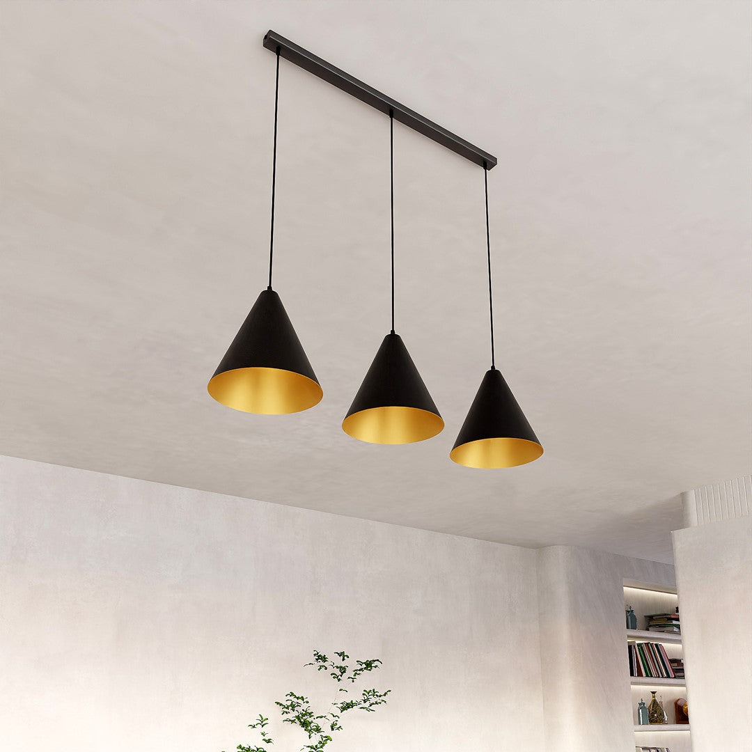 Hanglamp - REBEL 3 ZWART/GOUD