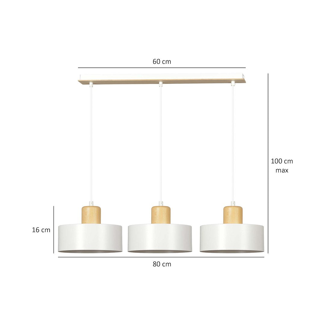 Hanglamp - TORIN 3 WIT