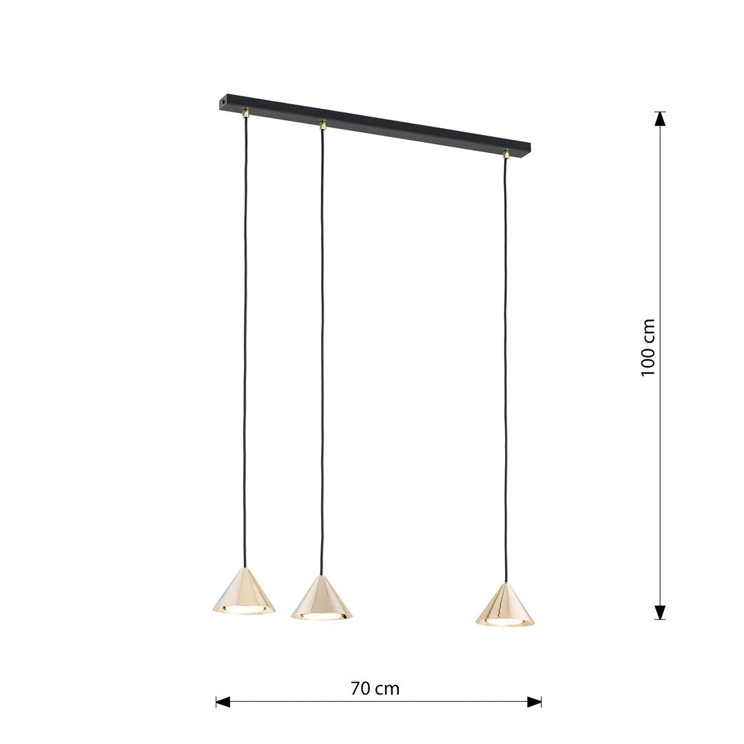 Hanglamp - ELIT 3 BL GOUD