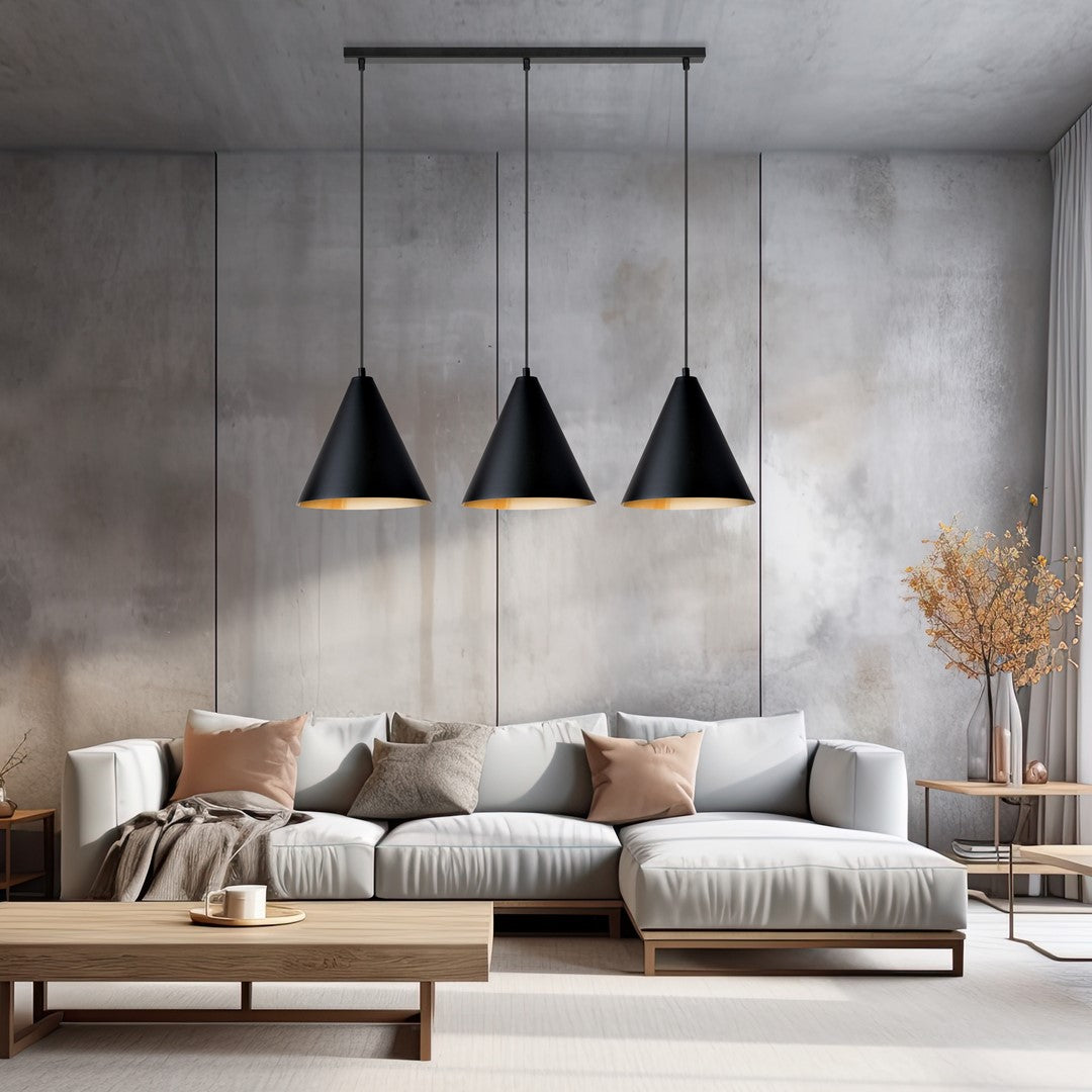 Hanglamp - REBEL 3 ZWART/GOUD