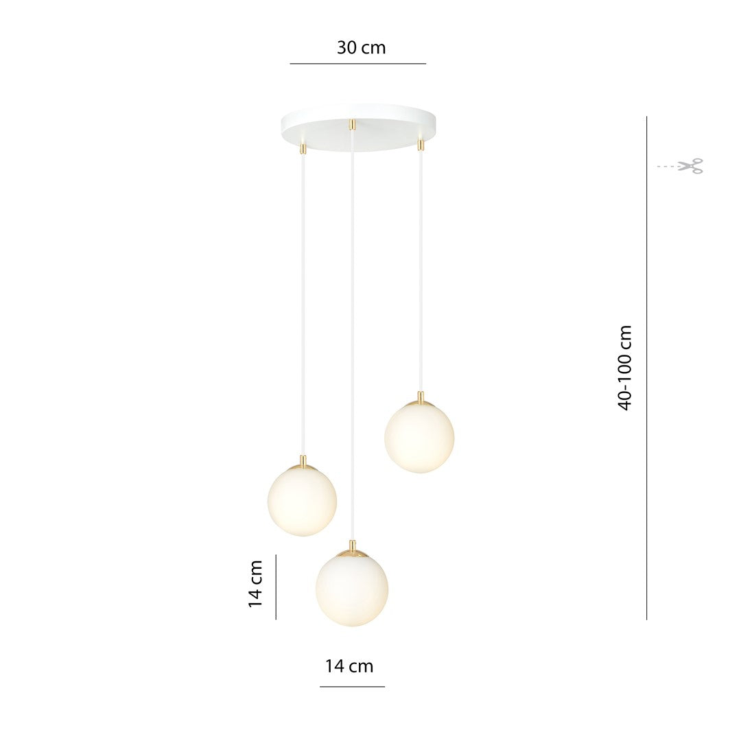 Hanglamp - ROYAL 3 WIT