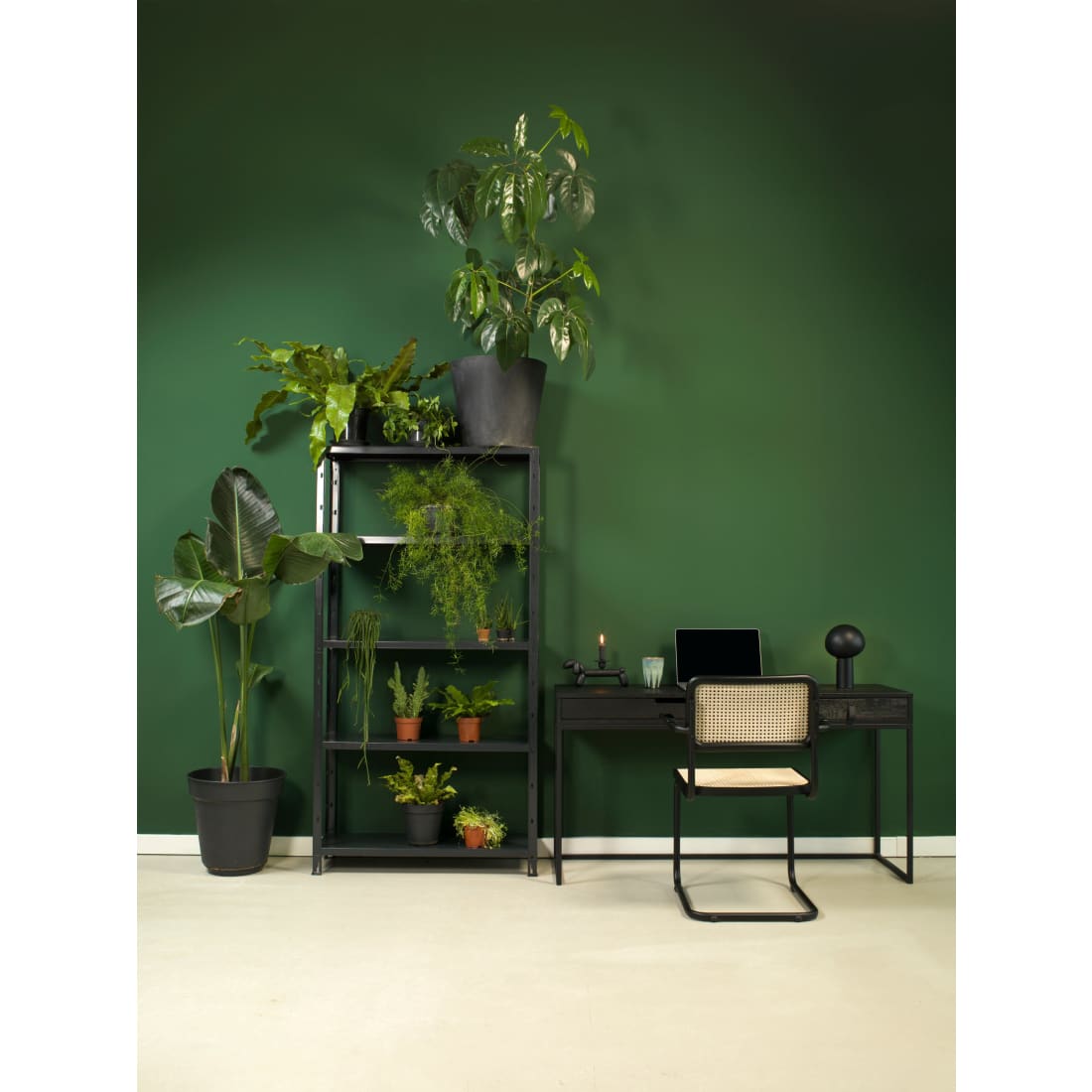 Workliving Bas Eetkamerstoel - Rotan Design Zwart