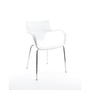 Workliving Stapelbare Stoel Jim - Wit Aluminium Onderstel