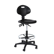 Workliving werkstoel B PUR hoog - nylon onderstel - wielen - voetenring - balie- en kassastoel - (ongemonteerd)