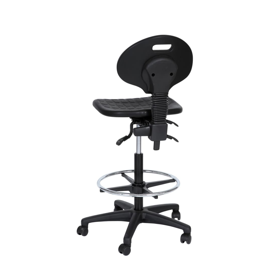 Workliving werkstoel B PUR hoog - nylon onderstel - wielen - voetenring - balie- en kassastoel - (ongemonteerd)