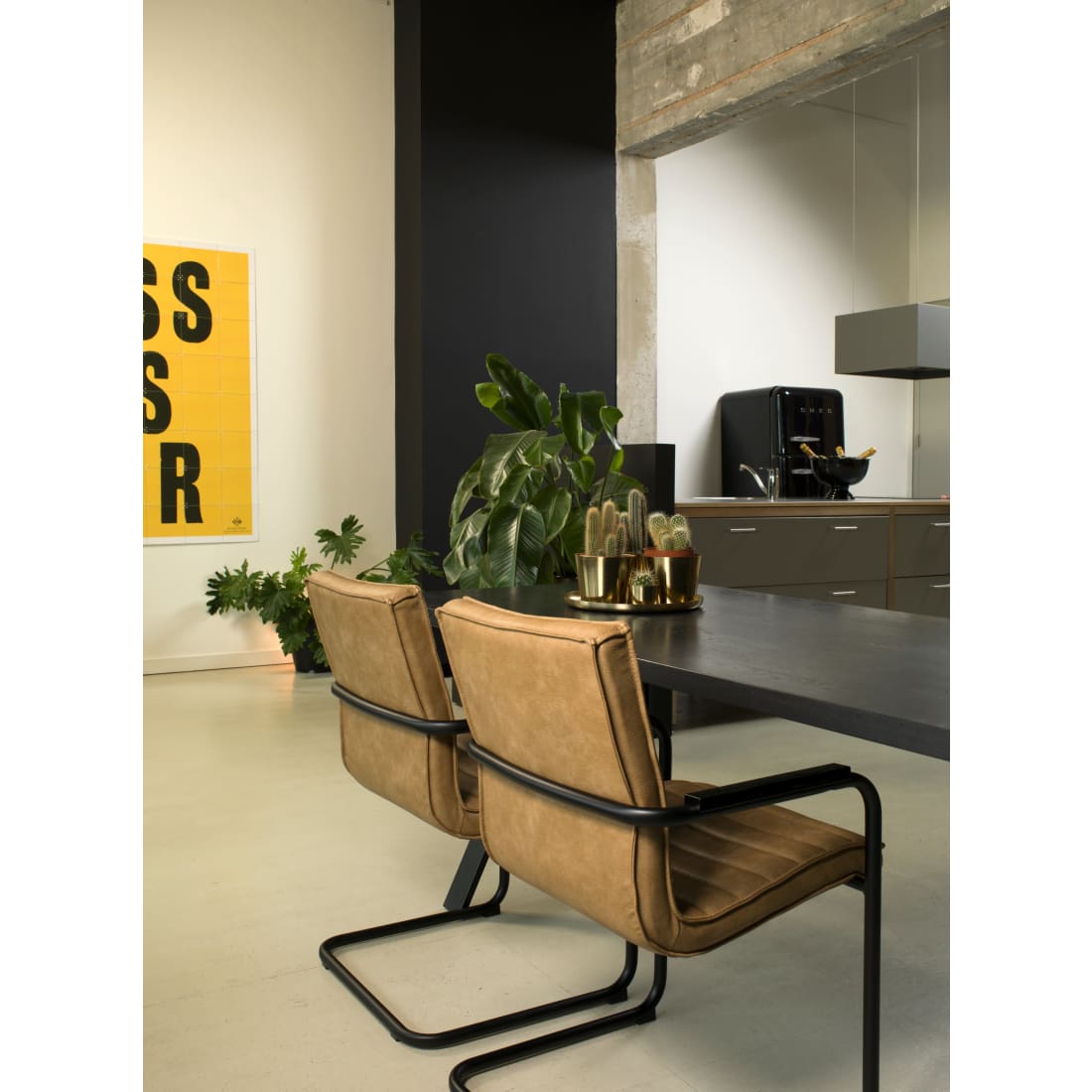 Workliving Haven Eetkamerstoel - vegan leer cognac