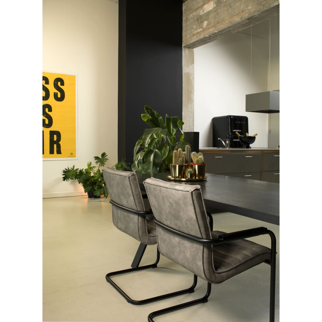 Workliving Haven Eetkamerstoel - Vegan Leer Grijs