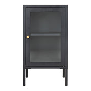 Dalby-kast - kast, 1 glazen deur, staal, zwart, 38x35x70 cm