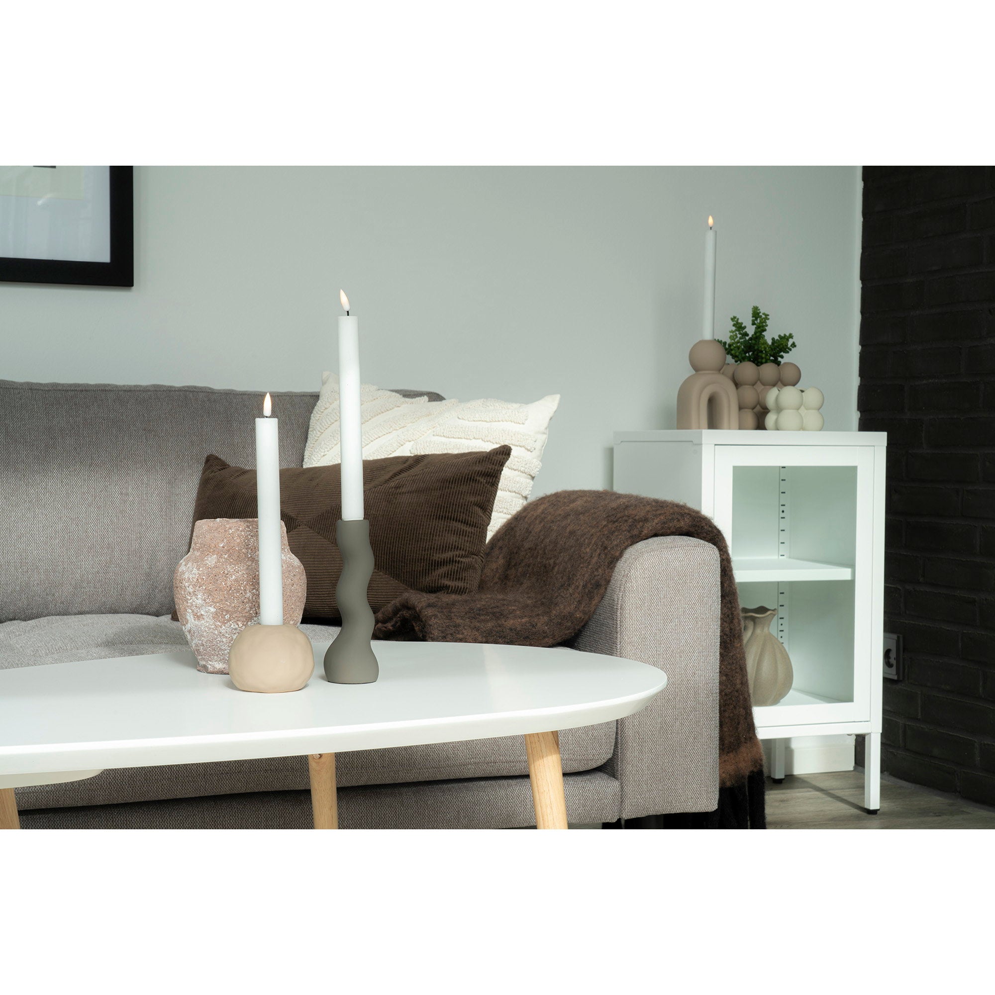 Dalby-kast - 1 glazen deur, staal, wit, 38x35x70 cm