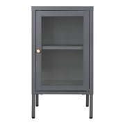 Dalby-kast - kast, 1 glazen deur, staal, grijs, 38x35x70 cm