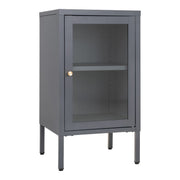 House Nordic Dalby vitrinekastje - grijs staal - glazen deur - 38 x 70 x 35 cm