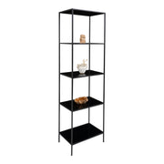 Vita shelf - Rek met 5 planken, zwart, zwart frame 51x36x170 cm