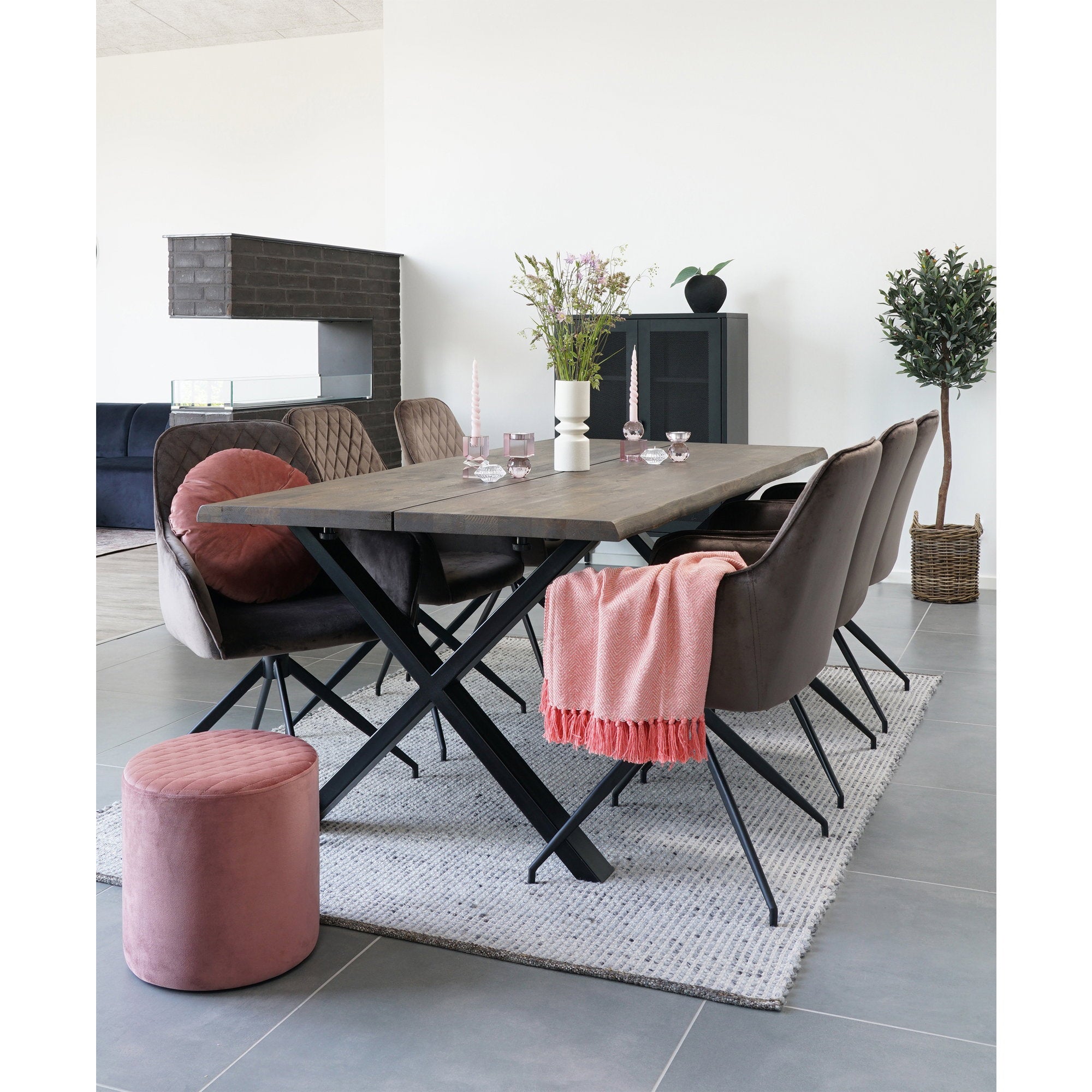 Melbourne Cabinet - Kast, 2 gaasdeuren, staal, zwart 80x40x120 cm