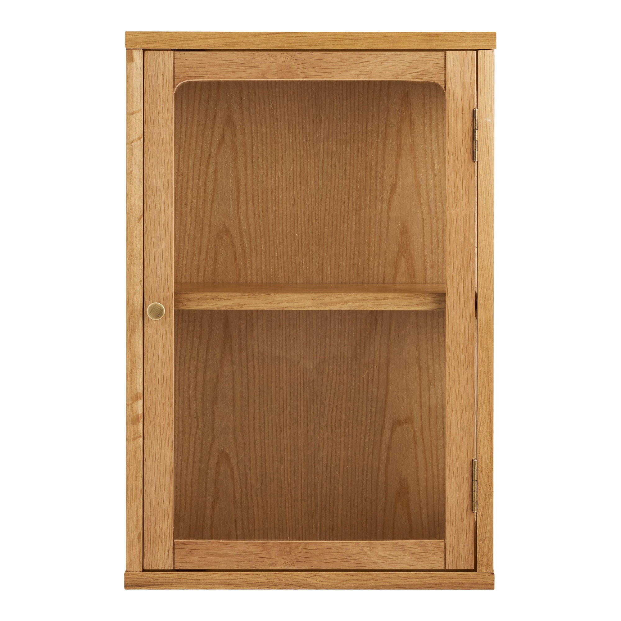 Zamora wandkast - wandkast, eiken/eikenfineer/gehard glas, naturel 20x40x60 cm