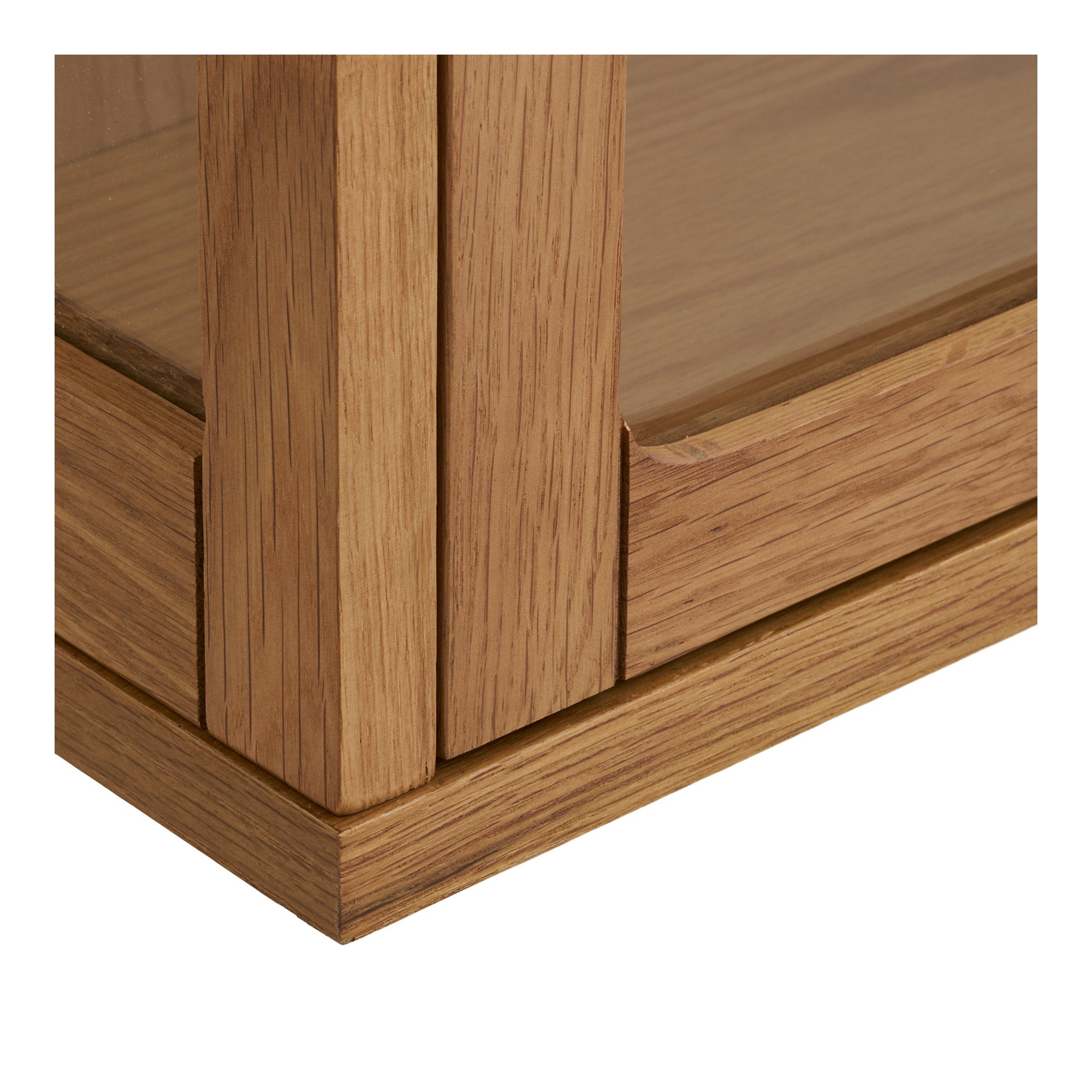 Zamora wandkast - wandkast, eiken/eikenfineer/gehard glas, naturel 20x40x60 cm