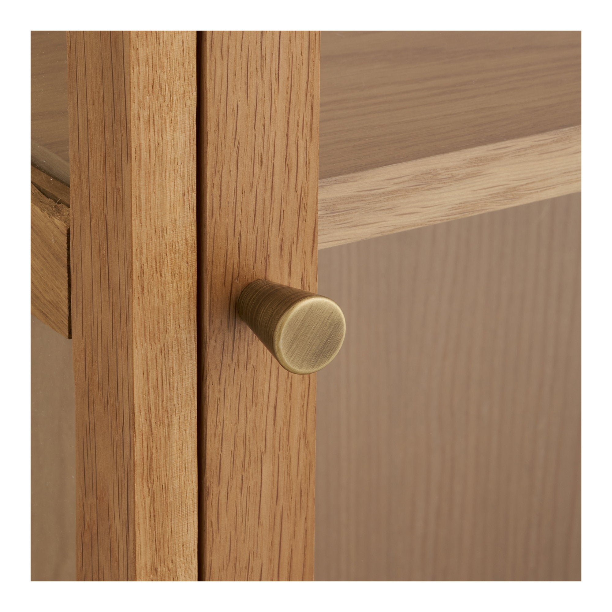 Zamora wandkast - wandkast, eiken/eikenfineer/gehard glas, naturel 20x40x60 cm