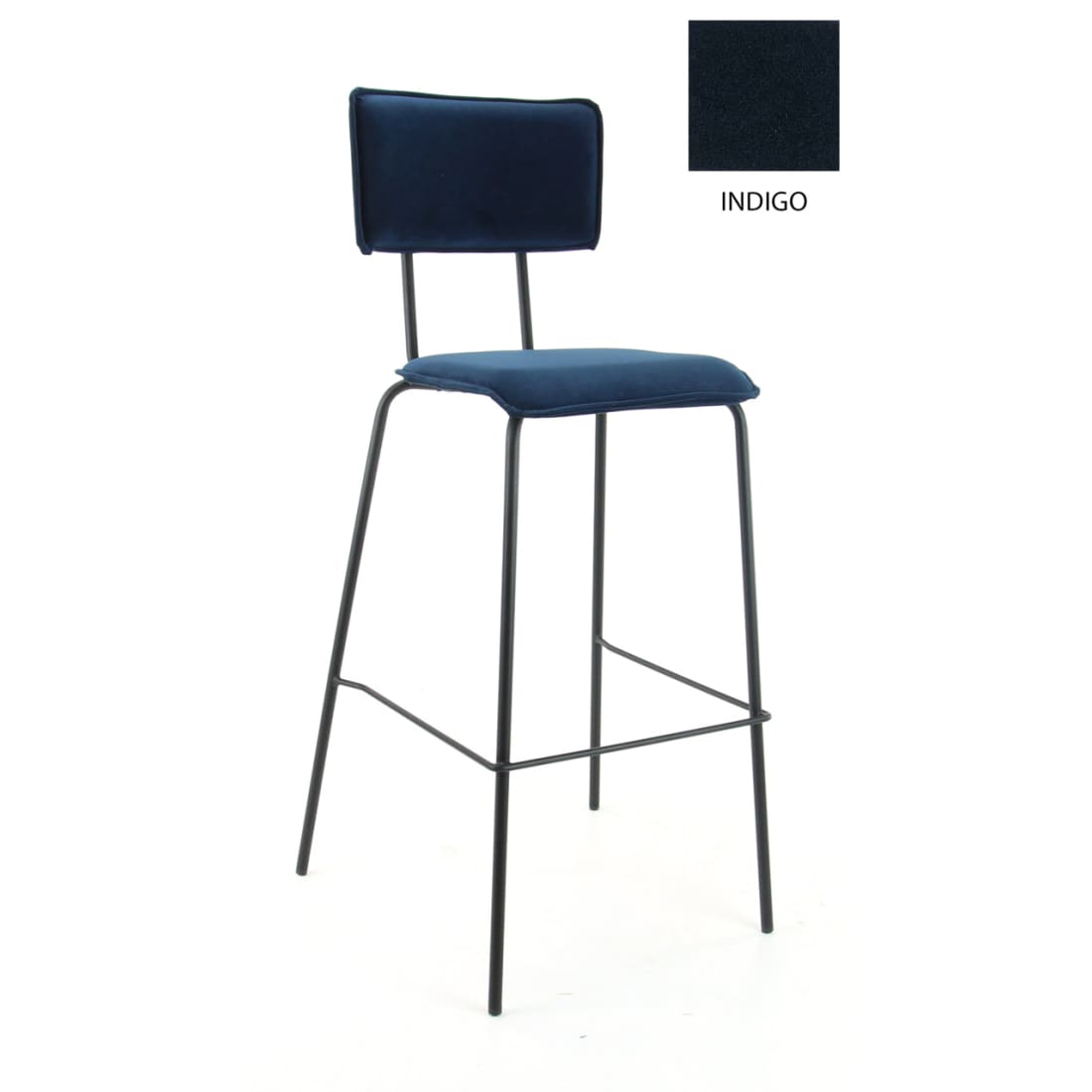 Workliving Barkruk Hoog Bo - Fluweel Aarde Indigo