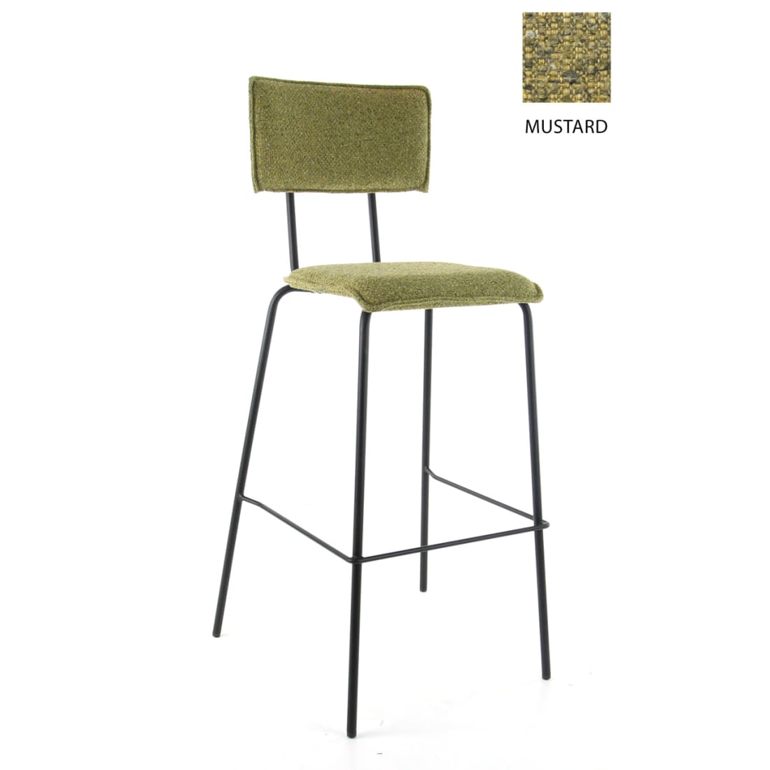 Workliving Barkruk Hoog Bo Society - Bouclé Mosterd