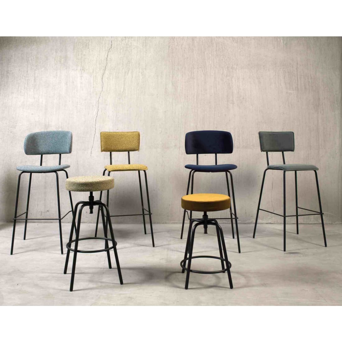 Workliving hoge barkruk Bo RS - fluweel Earth Teal