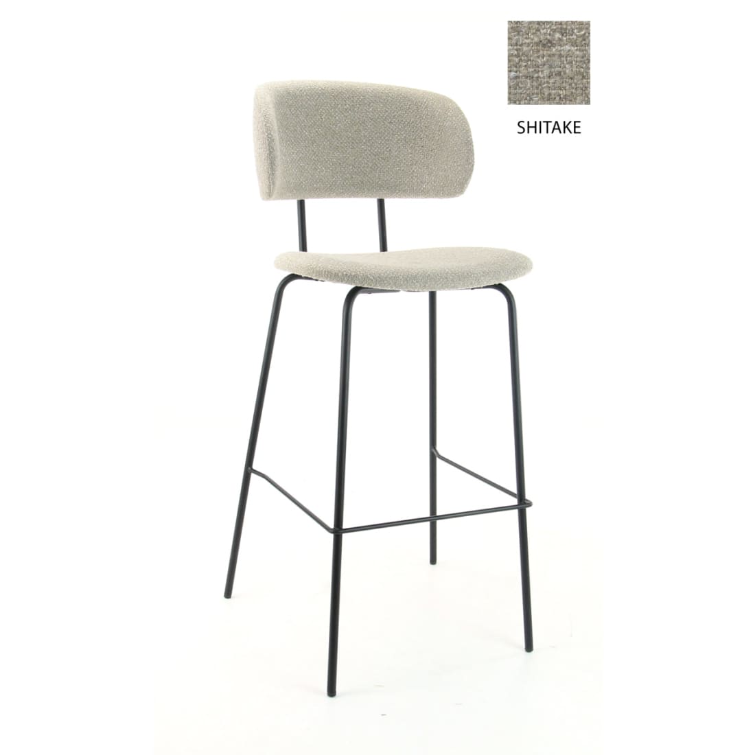 Workliving Hoge barkruk Society Bo - bouclé shiitake