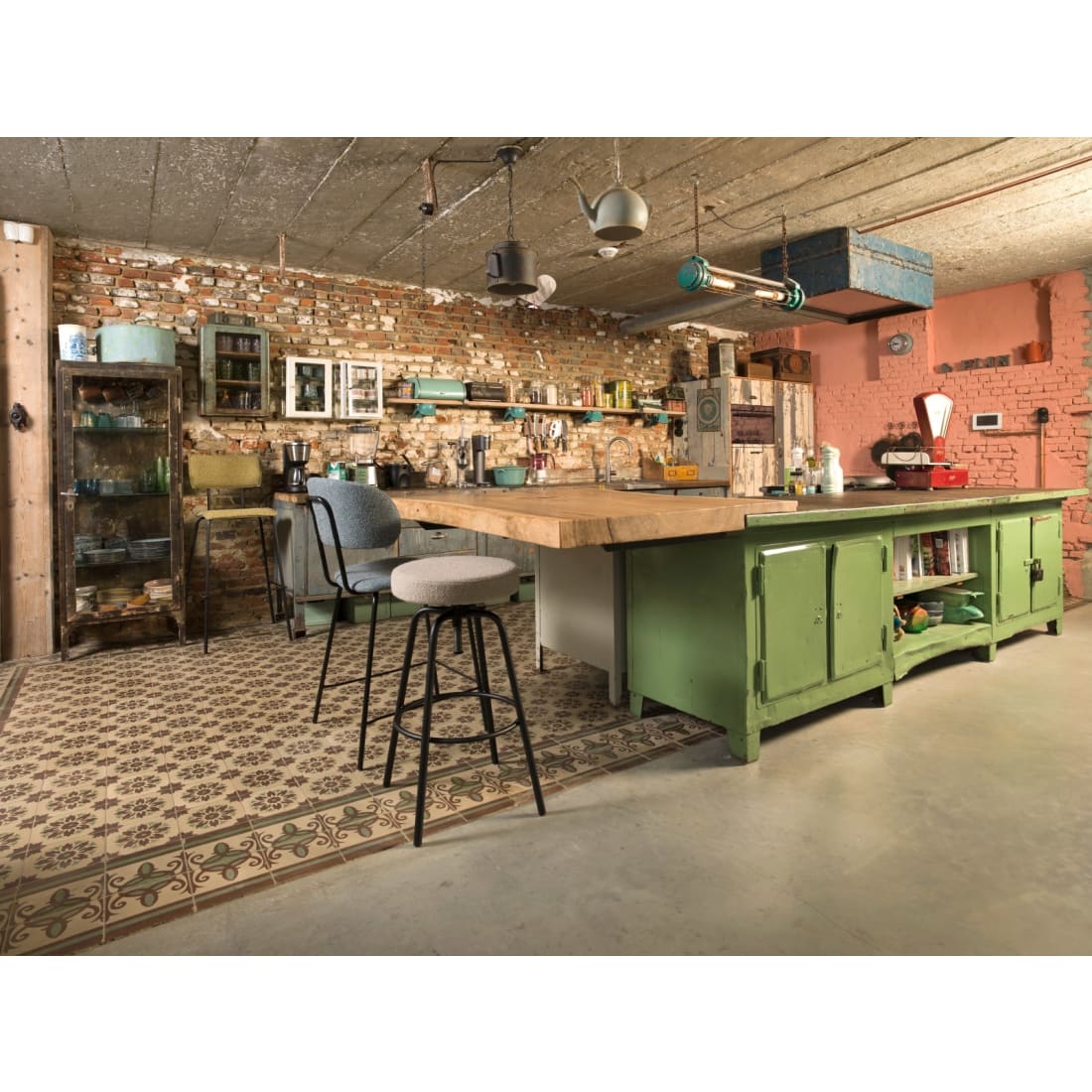 Workliving Hoge barkruk Society Bo - bouclé mosterd