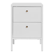 Dalby Chest - ladekast, 2 lades, staal, wit 40x40x59,5 cm