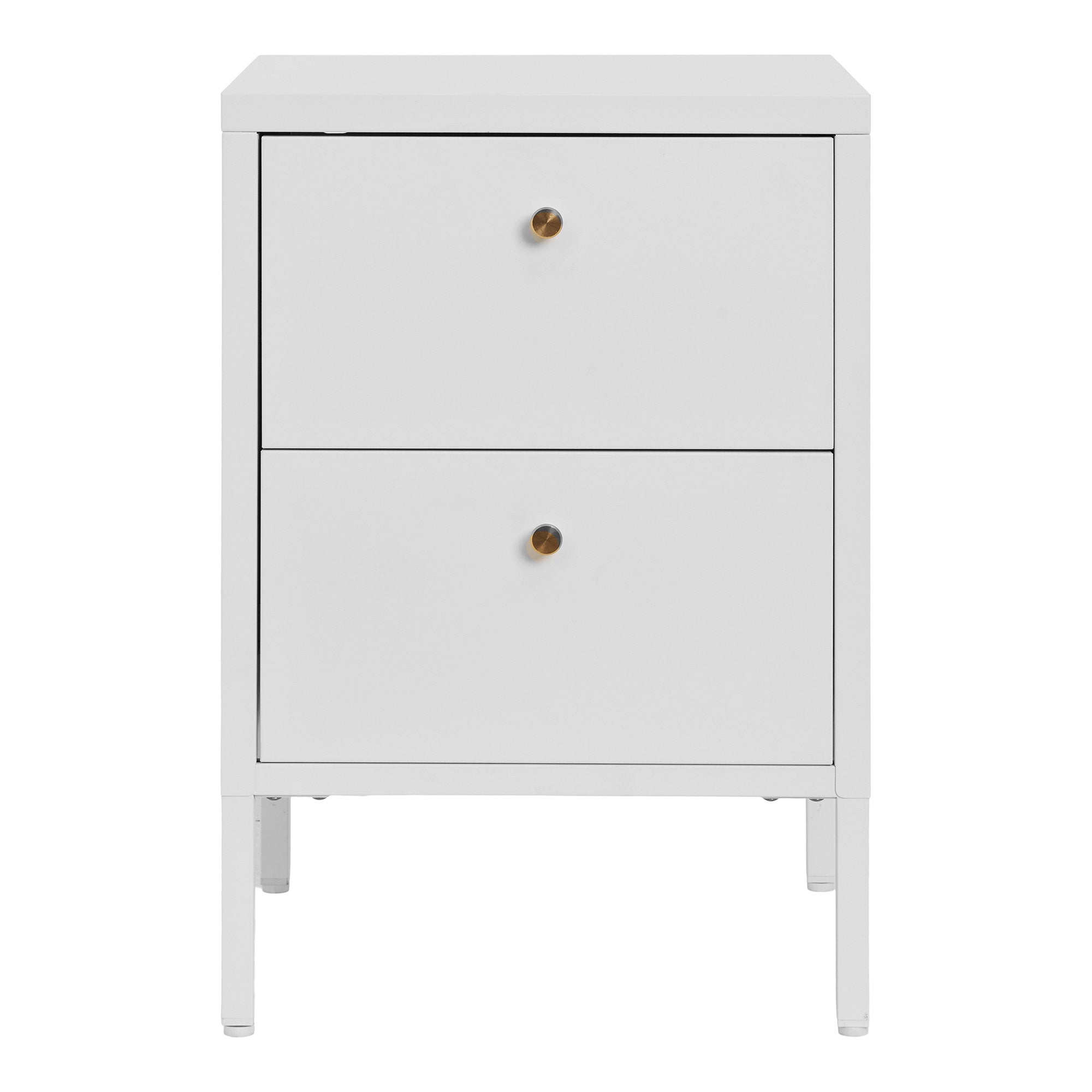 Dalby Chest - ladekast, 2 lades, staal, wit 40x40x59,5 cm