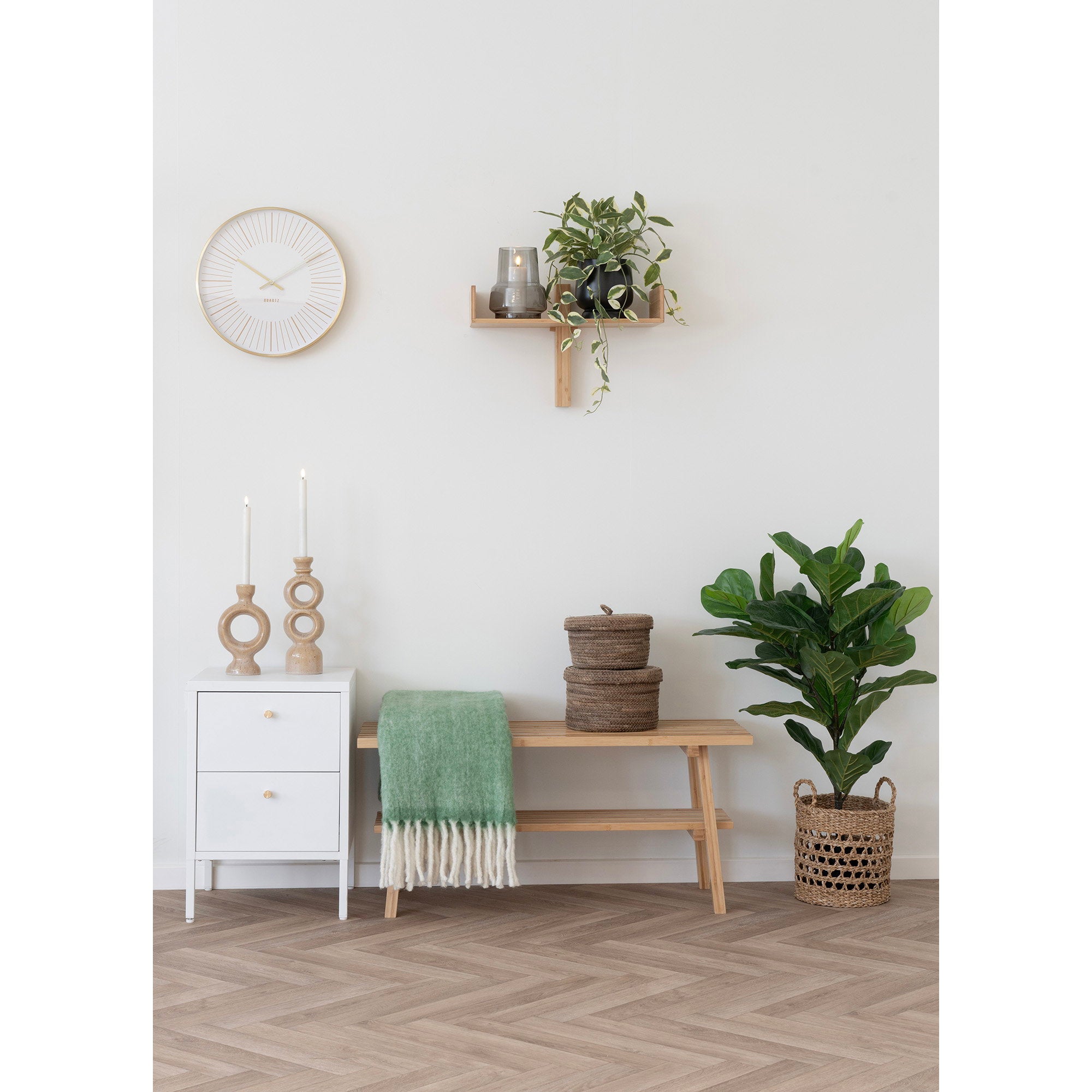 Dalby Chest - ladekast, 2 lades, staal, wit 40x40x59,5 cm