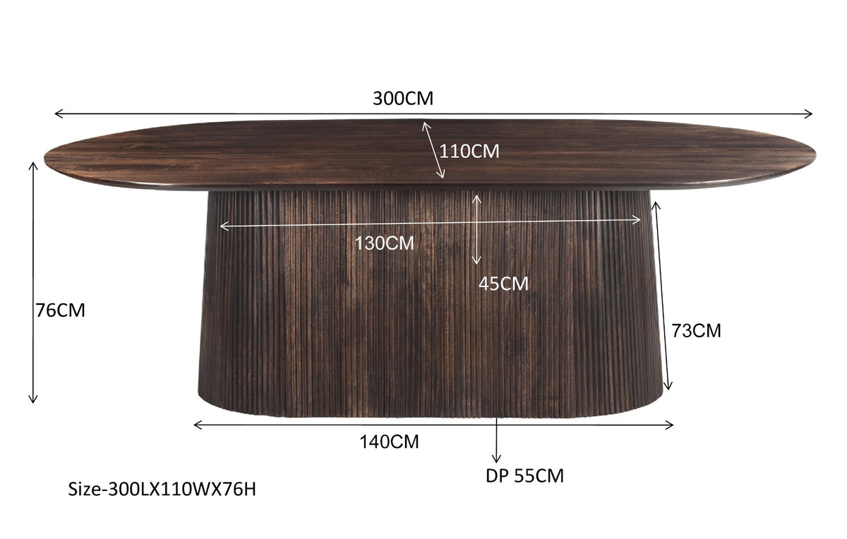 Eettafel Salvator Walnoot 300 cm
