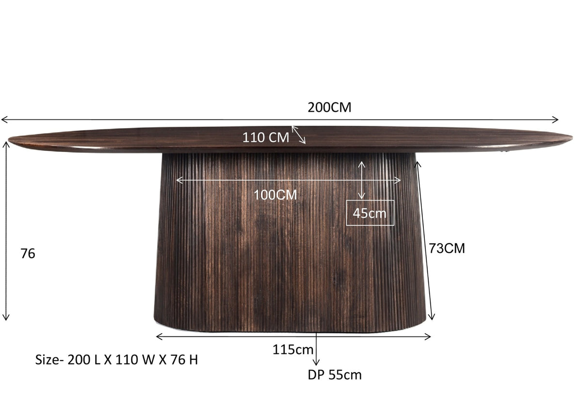 Eettafel Salvator Walnoot 200 cm