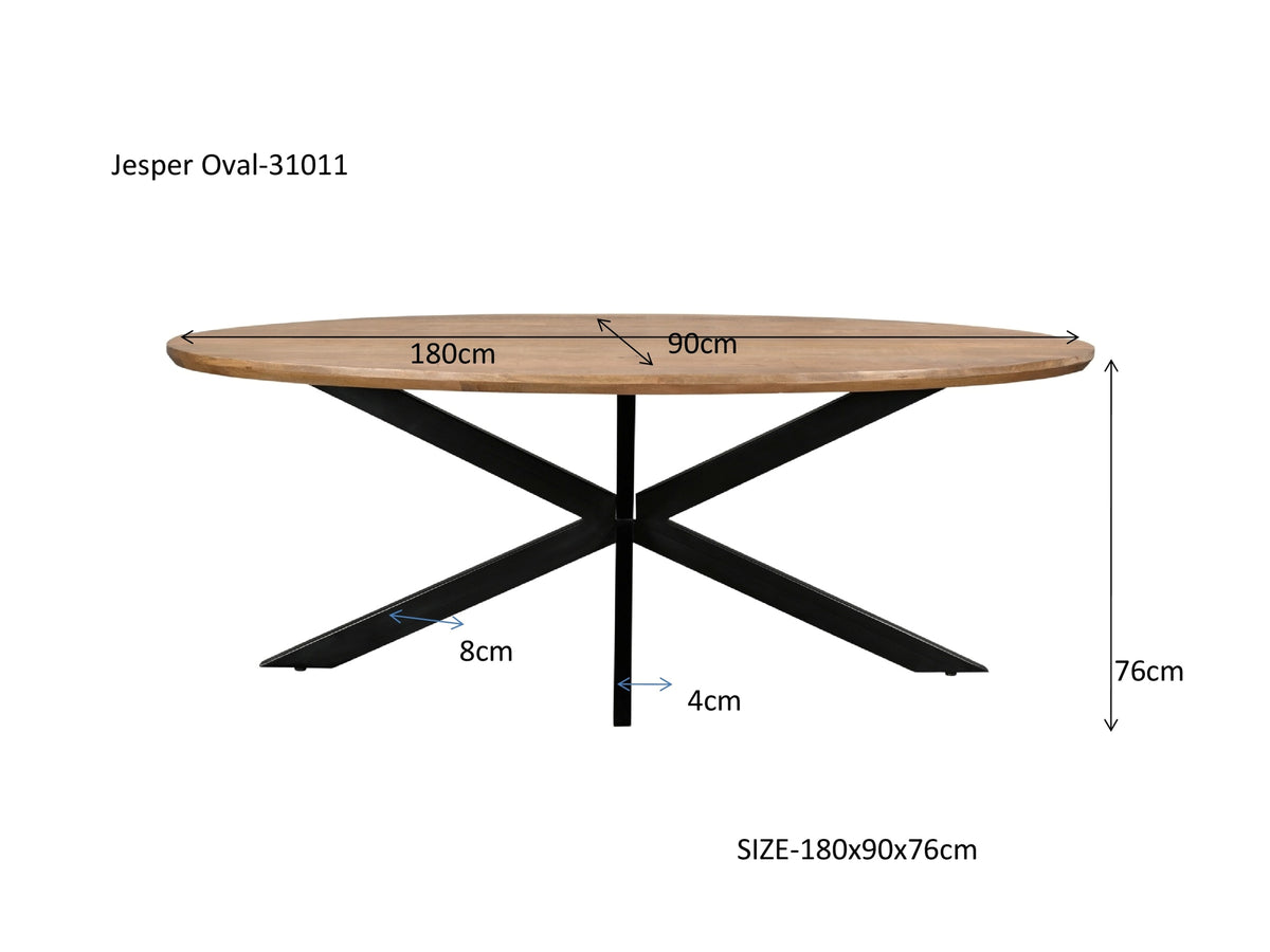 Eettafel Jesper Ovaal 180 cm