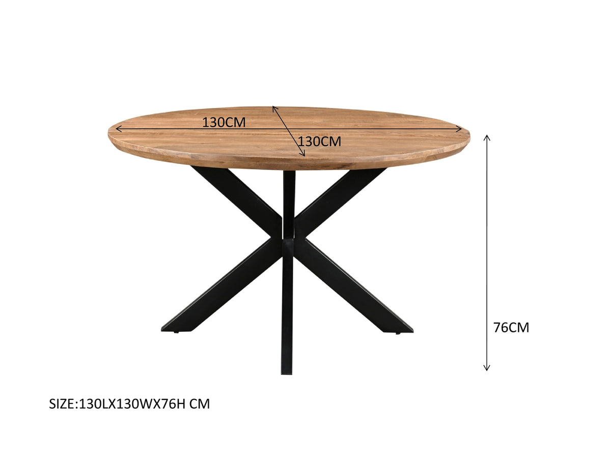 Eettafel Jesper Rond 130 cm